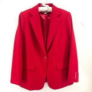 Pendleton Wool Blazer Women 8 Red Old Money Capsule Corpcore‎ Office Bold Luxury